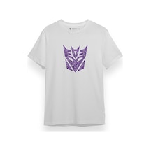 Transformers Decepticons Logo Beyaz Kısa Kol Erkek Tshirt 001
