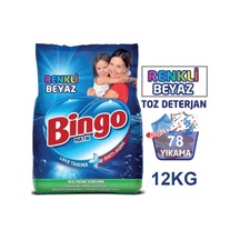 Bingo Matik Beyazlar ve Renkliler için Toz Çamaşır Deterjanı 3 x 4 KG