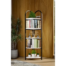 Bezos Metal Köşe Kitaplığı Beyaz 150 Cm Dfnbez