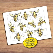 Sevimli Çalışkan Arılar Çocuklara Özel Puzzle Yapboz Tablo-210pz