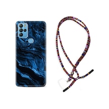 General Mobile Gm21 Pro Kılıf Rasta Boyun Askılı Blue Marble 1379