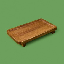 Mienn Akasya Ayaklı Sunumluk - Kahverengi - 26x14 Cm Çok Renkli