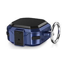 Microsonic Samsung Galaxy Buds 2 Pro Kılıf Darbeye Dayanıklı Sert Koruyucu + Askılık Lacivert