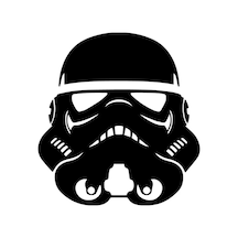 Miğferli Yıldız Savaşçısı Oto Sticker Siyah 30 X 33 Cm824