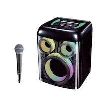 Bluetooth Hoparlör 30w 12inç Karaoke Mikrofonlu Rgb Ledli Işıklı Parti Boy Çanta Tasarım Hoparlör