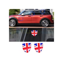 Mini Cooper Union Jk Rozet Yan Çamurluk Kelebek Cam Damla Silikon Etiket Oto Sticker 2 Adet