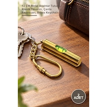 2 Adet Pirinç Anahtarlık 12 Cm Metal Anahtar Tutucu, Klasik Tasarım, Çanta Aksesuarı, Brass Keychain Sarı