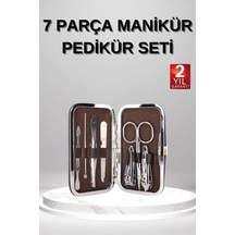 7 Parça Manikür Pedikür Seti El Ayak Bakımı Çantalı Paslanmaz Çelik