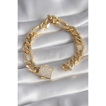 Gold Renk Zirkon Taşlı Zincir Vıp Exclusive Seri Gurmet Model Kadın - Tj-bb5917 Altın - Çok Renkli