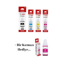 Canon Gı 490 Pixma G2410 4 Renk Mürekkep Seti 1 Kırmızı Gı 490 126 Canon Gı 490
