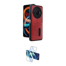 Cep 20-26 Xiaomi Uyumlu Redmi A3 4g Kılıf Yörünge Işık Serisi İkili Koruma Seti Najmaddin Kırmızı
