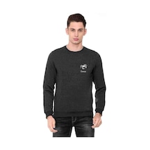 Yengeç Burcu Baskılı Füme Erkek Örme Sweatshirt
