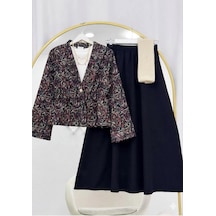 Lovie Moda Kadın Bohem Desenli Etekli Takım - Siyah