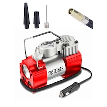 Steiner 12v Çakmaklık Girişli 150 Psi Mini Hava Kompresörü Kırmızı