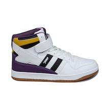 Jump 28504 Beyaz - Siyah - Mor Uzun Bilekli Erkek Sneaker Günlük Spor Ayakkabı Beyaz - Siyah - Mor