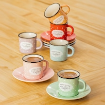 Perotti 3007 Çok Renkli Love 12 Parça Porselen Fincan Takımı