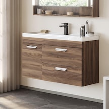 Orka Nova Iskoç Ceviz Banyo Dolabı Alt Modül Lavabo 100 Cm Ceviz