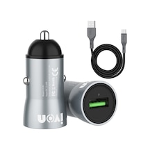 Sones Ivon Cc39 18w 3.1a Qc 3.0 Usb Araç Şarj Cihazı + 1m Usb - Usb-c / Type-c Hızlı Şarj Veri Kablosu Seti