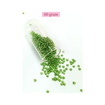Tedar Dökme Cam Kum Boncuk 8/0 3 Mm - 60 Gram - Şeffaf Çimen Yeşili - Bnc195 Najmaddin (No:1) 8.5Cm X 10.5 Cm