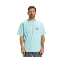 Quiksilver Gh Qs Crystal Jet Erkek Mavi Yuvarlak Yaka Tişört Mavi