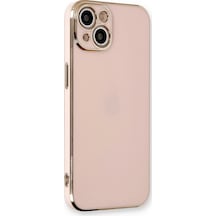 iPhone Uyumlu 13 Kılıf Volet Silikon - Pembe Düz Renkli