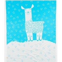 Organik Triko Çocuk Örtüsü, Lama 110x140 , Turkuaz