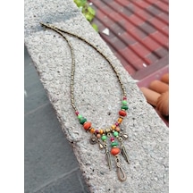 Boncuk Ay Kolye Şık Hediye Model 151d74 Çok Renkli