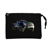 Off Road Yarış Arabası Siyah Clutch Astarlı Cüzdan / El Çantası Siyah