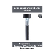 Kablosuz Su Geçirmez Dayanıklı Şık Solar Güneş Enerjili Bahçe Lambası Plastik Saplama 30cm 1 Adet