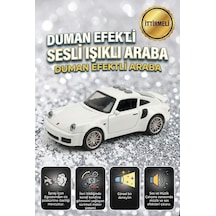 Duman Atan 3 Buton Fonksiyonlu Sesli Işıklı Müzikli Sürtmeli Kapıları Açılan Porsche Oyuncak Araba