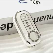 Fiat Panda Anahtar Kılıfı Beyaz-silver