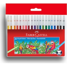 Faber-Castell Keçeli Kalem 20 Renk, Dayanıklı ve Parlak Renkler, Çocuklar İçin Güvenli, Su Bazlı Mürekkep