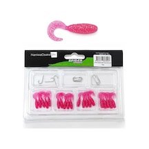 Naniwaosakashi Spider 2.5cm Orak Kuyruk 20 Silikon + 10 İğne Lrf Yem Seti Pink