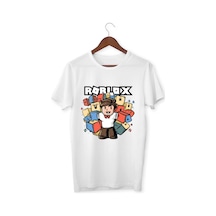 Alpşan Ticaret Roblox Baskılı Unisex Çocuk Tişört T-shirt Beyaz