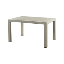 Rattan Masa 70x120 Sabit Masa - Bahçe Balkon Teras 1. Kalite Orta Cappucino