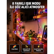 Dekoratif Peri Led 5 M 50 Ampullü Şeffaf Kablo Aydınlatma Yeni Nesil Çokrenkli