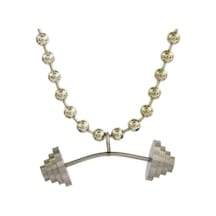 Ağırlık Halter Zincirli Erkek Çelik Kolye 3 Boyutlu Dck02 Beyaz