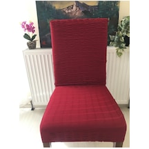 Koyu Kırmızı Likralı Bürümcük Sandalye Örtüsü