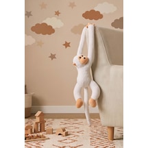 Beyaz Elleri Yapışabilen Maymun Peluş Oyuncak