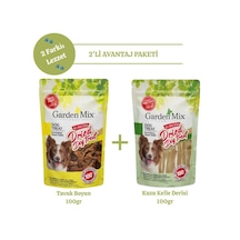 Garden Mix 2'li Avantaj Paketi Tavuk Boyun 100 G + Kuzu Kelle Derisi 100 G Doğal Köpek Ödülü
