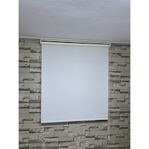 Stor Perde Ekru Renk - Güneşlik Perde - Ev, Ofis - (Etek Düz)