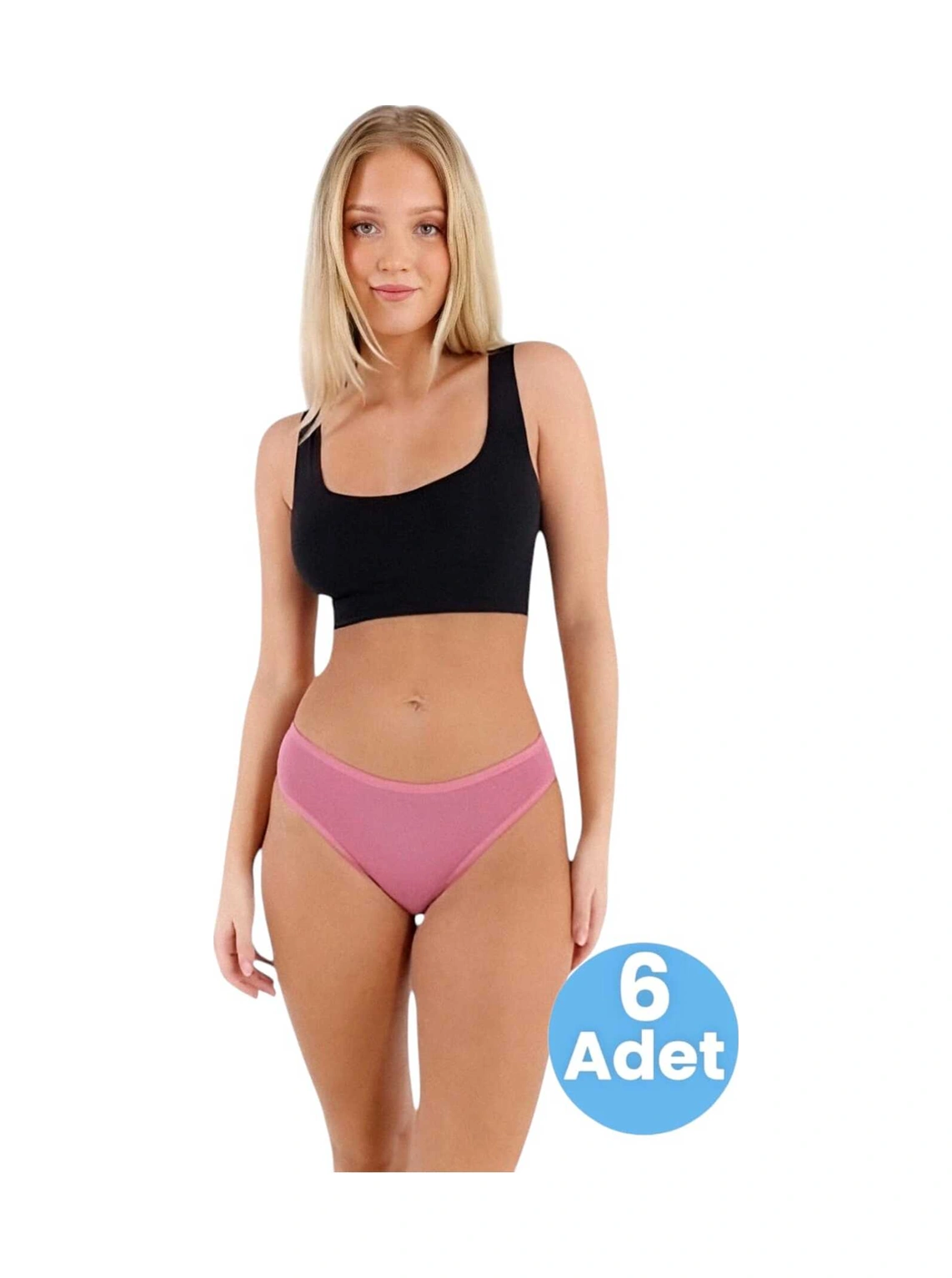 Tezzgelsin Kadın Pamuklu Penye Süprem Kumaş Bikini Külot Kadın Bikini Külot 6 Adet Gül Kurusu