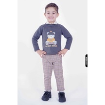 Xo Kids Polar Astarlı Pantolonlu Kazaklı Erkek Bebek 3 Lü Triko Alt Üst Takımı 6-24 Ay 4532