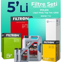 Filtron Nissan Navara 2.3 Dizel Filtre Bakım Seti Liqui Moly Motor Yağlı (2015-2021) 5 Li -