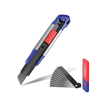 Workpro Wp212022 18mm Ağır Hizmet Alüminyum Kasa Maket Bıçağı + 10 Adet Yedek Bıçak Fr Wp212022