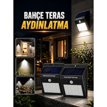 Solar Lamba Giriş, Bahçe Yol Avlu Hareket Sensörlü Led Siyah
