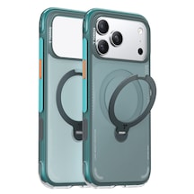 Torras Apple İphone 17 Pro O Stand Q3 Spin Air Serisi Magsafe Kılıf - Lacivert Turkuaz