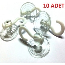 10 Adet Büyük 4cm Vantuz Öpücük Askı Cam Askısı 10 Adet Şeffaf Diğer