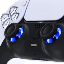 2 Adet Ps5 Analog Topuz Mavi Krom Başlık Playstation 5 Kol Tamir Yedek Parça Siyah