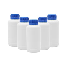 Borox Plastik Yuvarlak Mavi Kilit Kapaklı Numune Şişe 5 x  250 ML